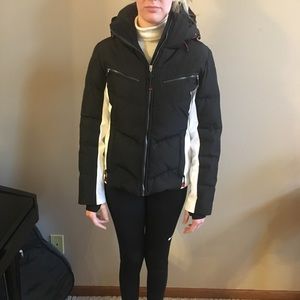 Black and white Calvin Klein down filled coat